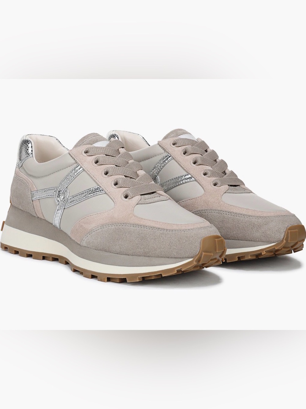 BNIB Veronica Beard Grey Multi Retro Suede Leather Valentina Sneaker Size 9